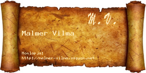 Malmer Vilma névjegykártya